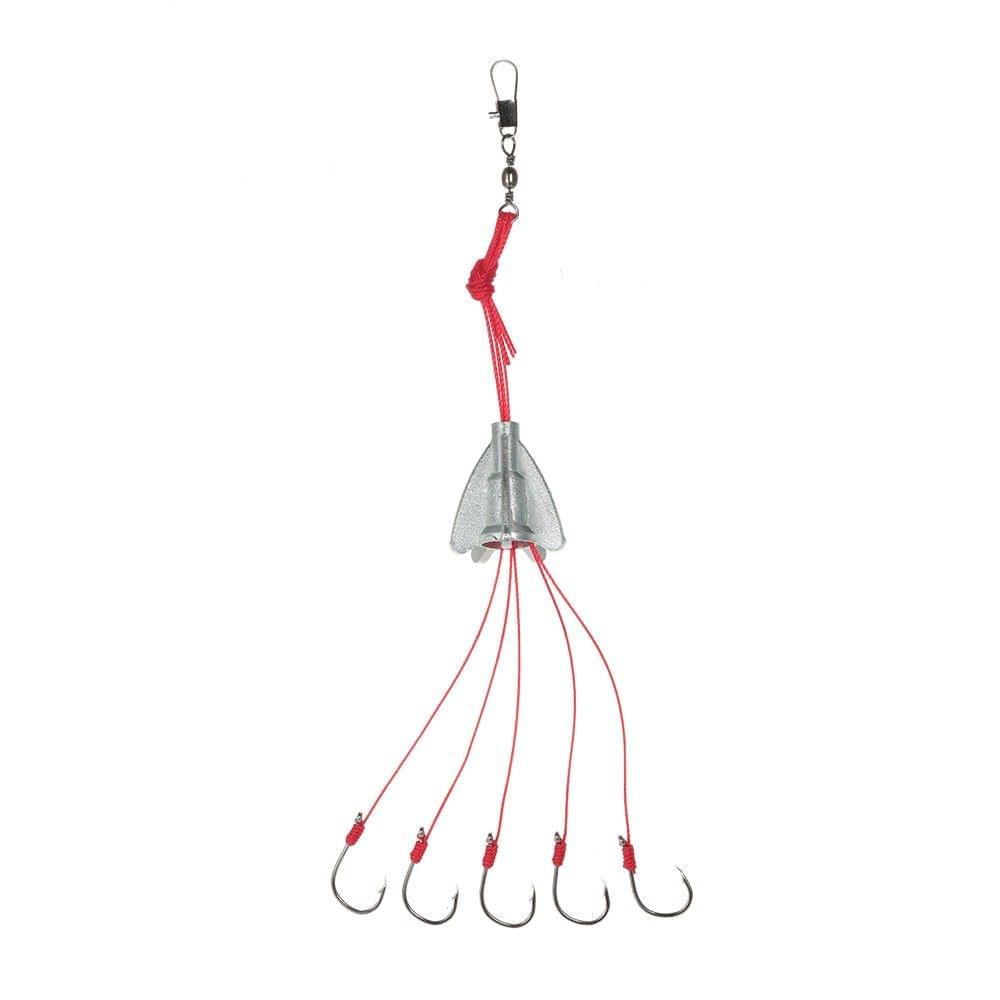4pcs Fishing Anti-hanging 6 in 1 Carbon Steel Explosion Hooks Lake Carp Fishing Hooks with Weight 9# 10# 11# 12# 13#