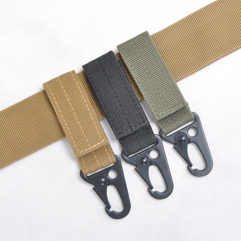 Multifunctional Belts Clip Camping Hiking Backpack Bag Webbing Connecting Buckle Hook with Key-ring Keychain Outdoor Tools Accessories