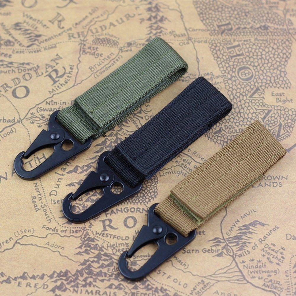 Multifunctional Belts Clip Camping Hiking Backpack Bag Webbing Connecting Buckle Hook with Key-ring Keychain Outdoor Tools Accessories