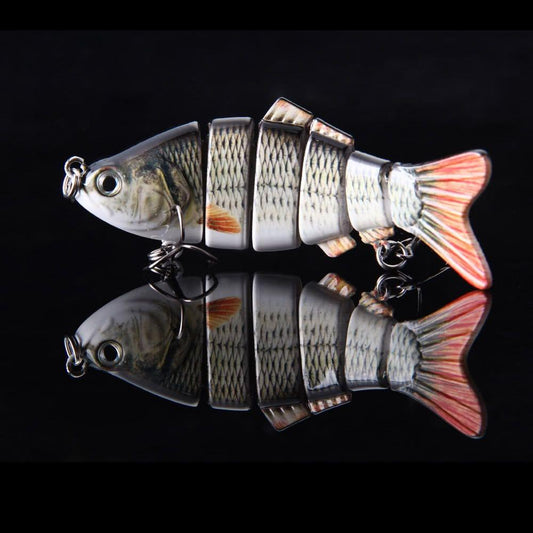 Lixada 10cm/20g Lifelike 6 Jointed Sections Swimbait Fishing Lure Crankbait Hard Bait Fish Hook Fishing Tackle