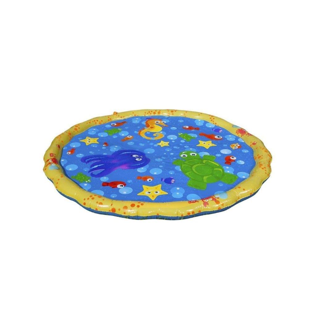 1m PVC Garden Sprinkle Splash Play Mat Inflatable Water Spray Mats Kids Baby Pool Pad Summer Fun Beach Outdoor Mini Pool