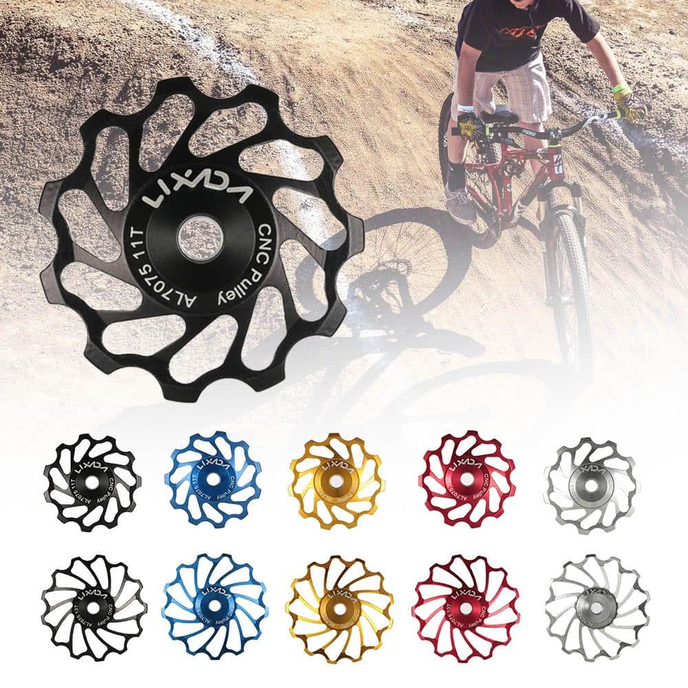 Lixada MTB Road Bike Ceramic Pulley 7075 Aluminum Alloy Rear Derailleur 11T Guide Cycling Ceramics Bearing Jockey Wheel