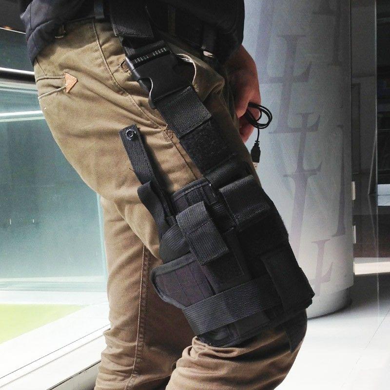 Outdoor Hunting Tactical Puttee Thigh Leg Pistol Holster Pouch Wrap-around