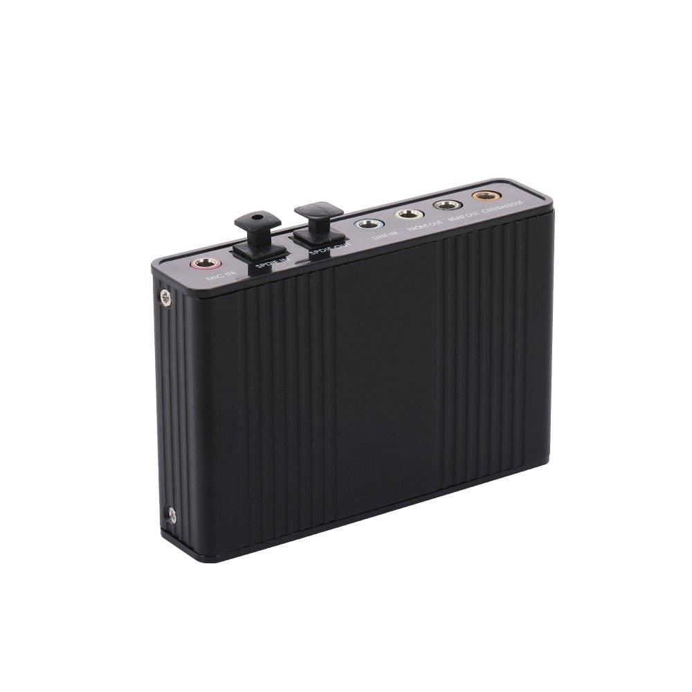 External Sound Card Channel 5.1/7.1 USB2.0 Optical Audio Sound Adapter for PC Laptop(Black)