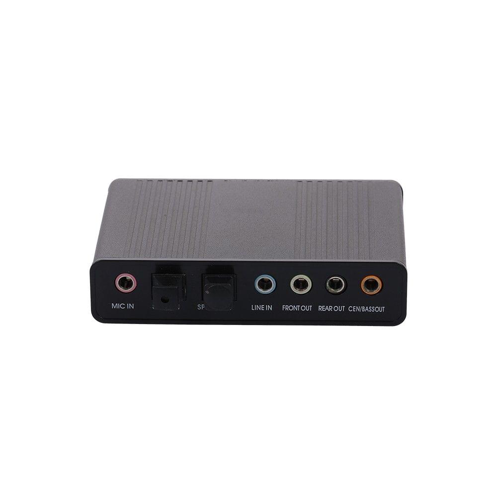 External Sound Card Channel 5.1/7.1 USB2.0 Optical Audio Sound Adapter for PC Laptop(Black)