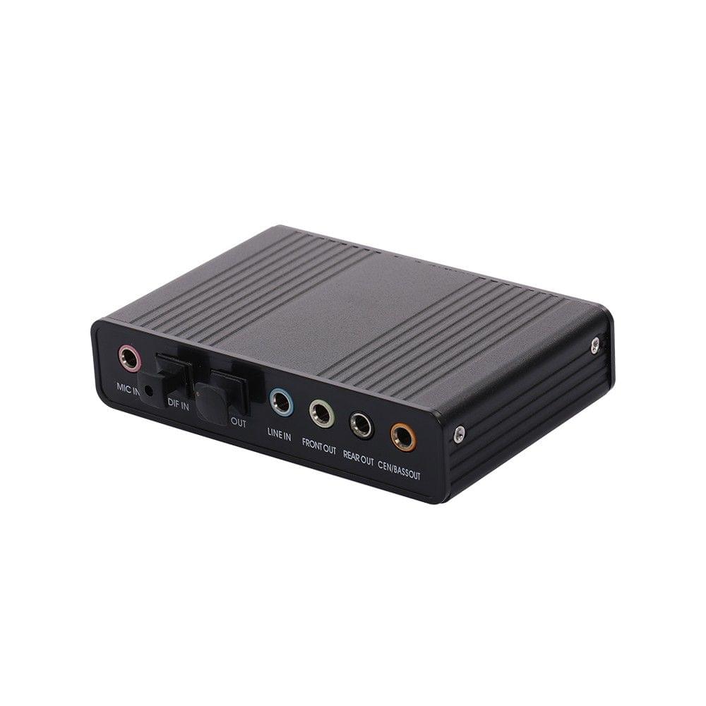 External Sound Card Channel 5.1/7.1 USB2.0 Optical Audio Sound Adapter for PC Laptop(Black)