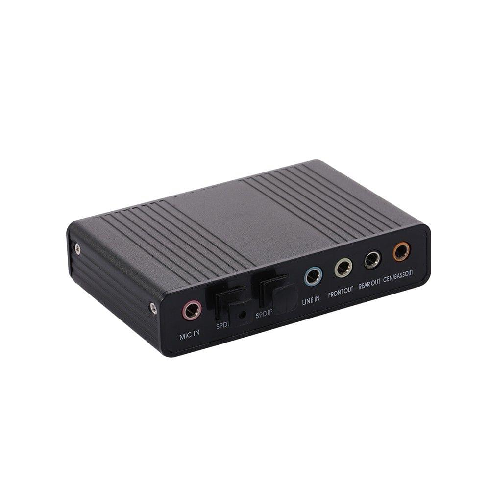 External Sound Card Channel 5.1/7.1 USB2.0 Optical Audio Sound Adapter for PC Laptop(Black)