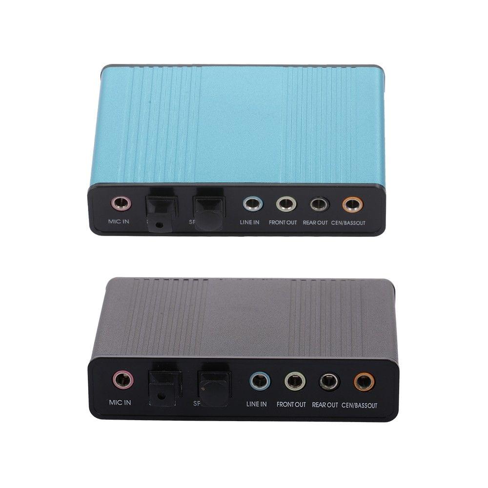 External Sound Card Channel 5.1/7.1 USB2.0 Optical Audio Sound Adapter for PC Laptop(Black)