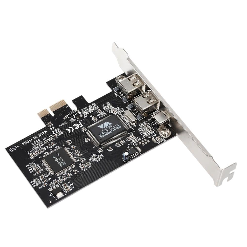 PCI-E 3 Ports 1394a 1394b Firewire Expansion Card PCI-Express Controller Card (2 * 6 Pin + 1 * 4 Pin) for Desktop PC