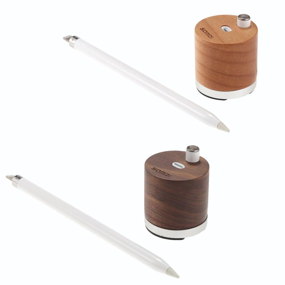 SAMDI Wooden Mini Charger & Holder for Apple iPad Pro Pencil Charger Dock Stand