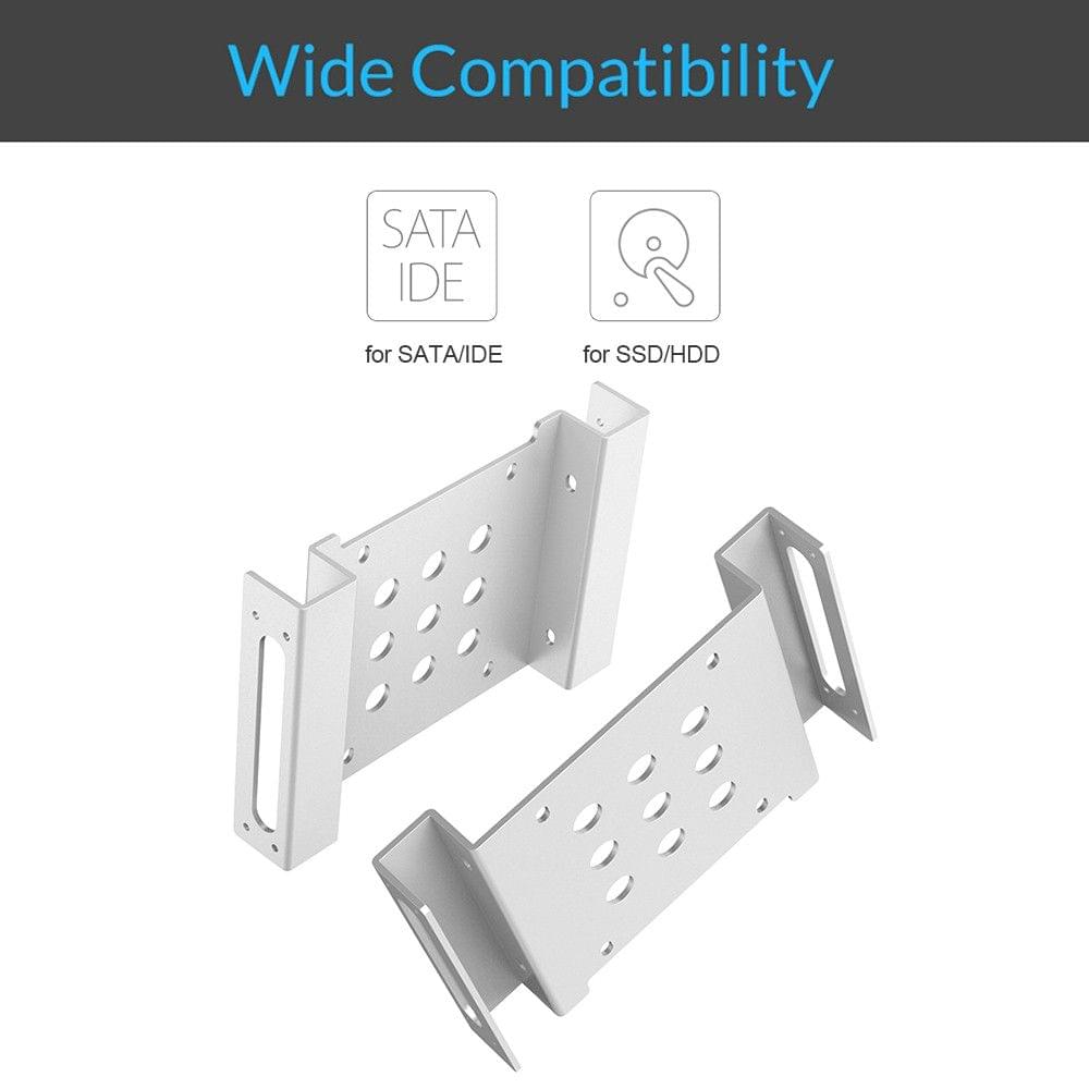 Aluminum Internal Hard Disk Mounting Bracket 5.25 inch to 2.5 or 3.5 inch Mounting Kit