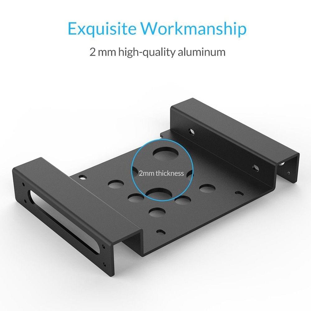 Aluminum Internal Hard Disk Mounting Bracket 5.25 inch to 2.5 or 3.5 inch Mounting Kit