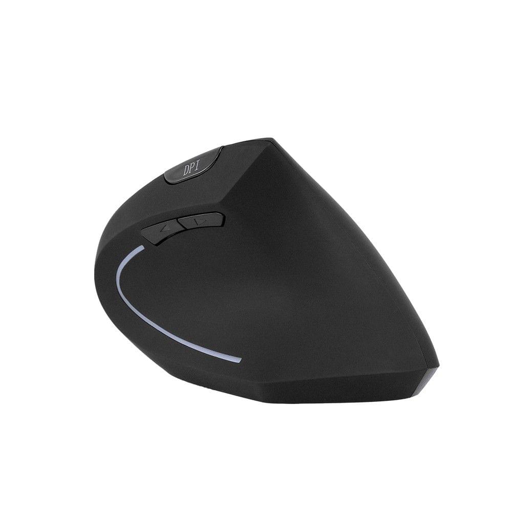 BT Mouse Vertical Ergonomic Design Optical Mice 800/1200/1600 DPI 6 Buttons BT 4.0 Right-hand Mouse for Laptop/PC/Macbook (Black)