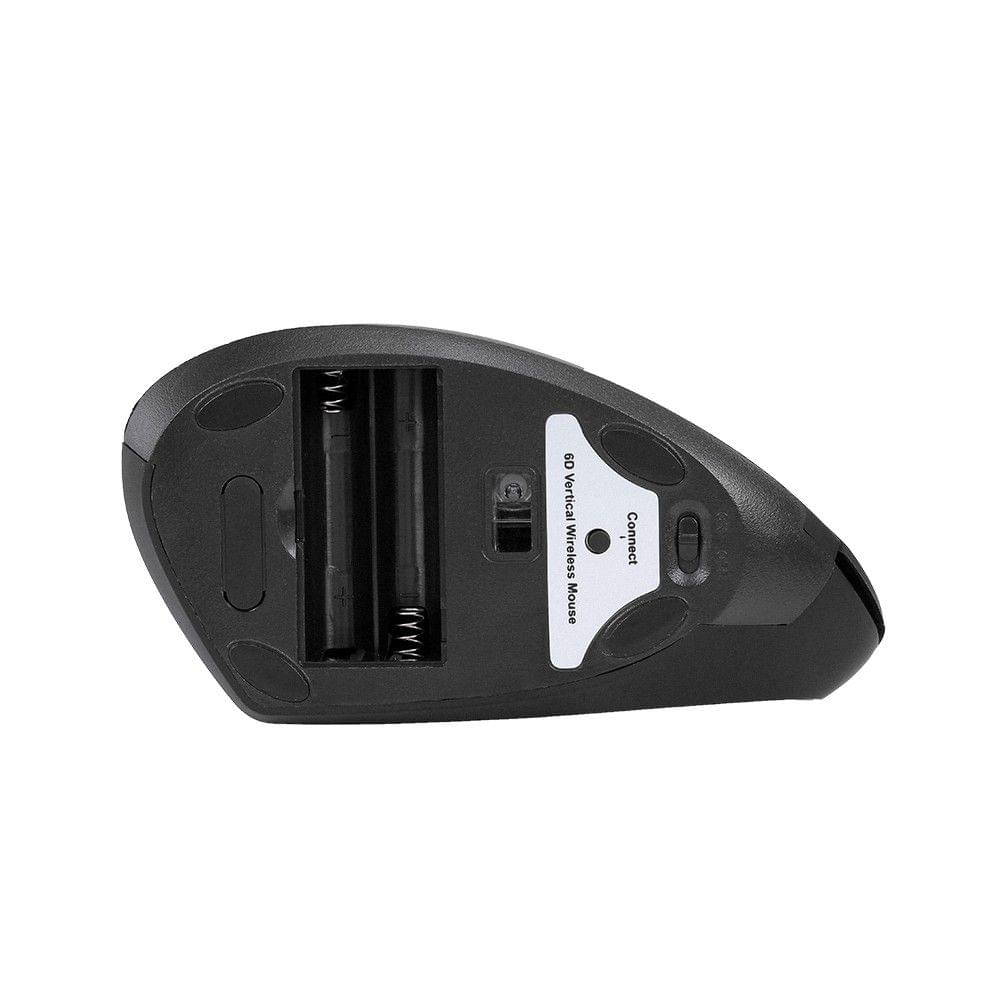 BT Mouse Vertical Ergonomic Design Optical Mice 800/1200/1600 DPI 6 Buttons BT 4.0 Right-hand Mouse for Laptop/PC/Macbook (Black)