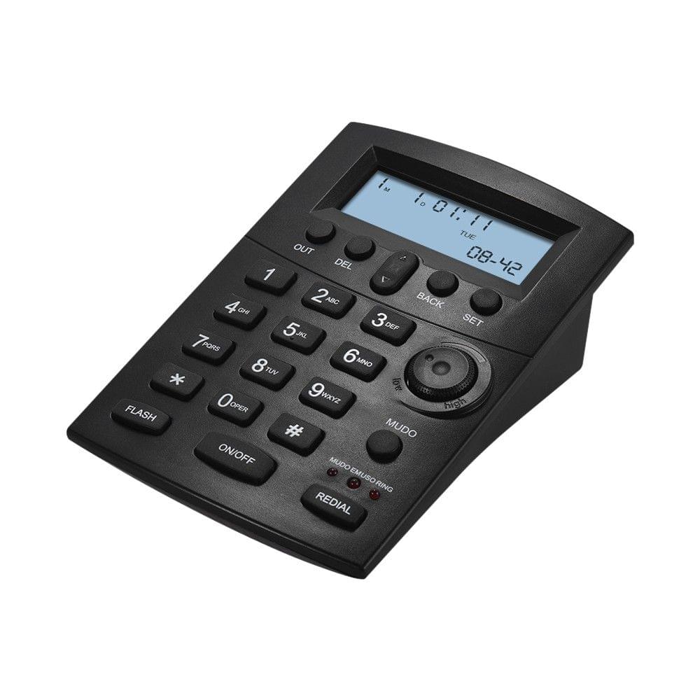 HST-8000 English Telephone Set Call Center Telephone With Protecting Earphone Flexible Microphone LCD Display Pre-dial Call Back Mute Flash Redial Functions with Recording Interface