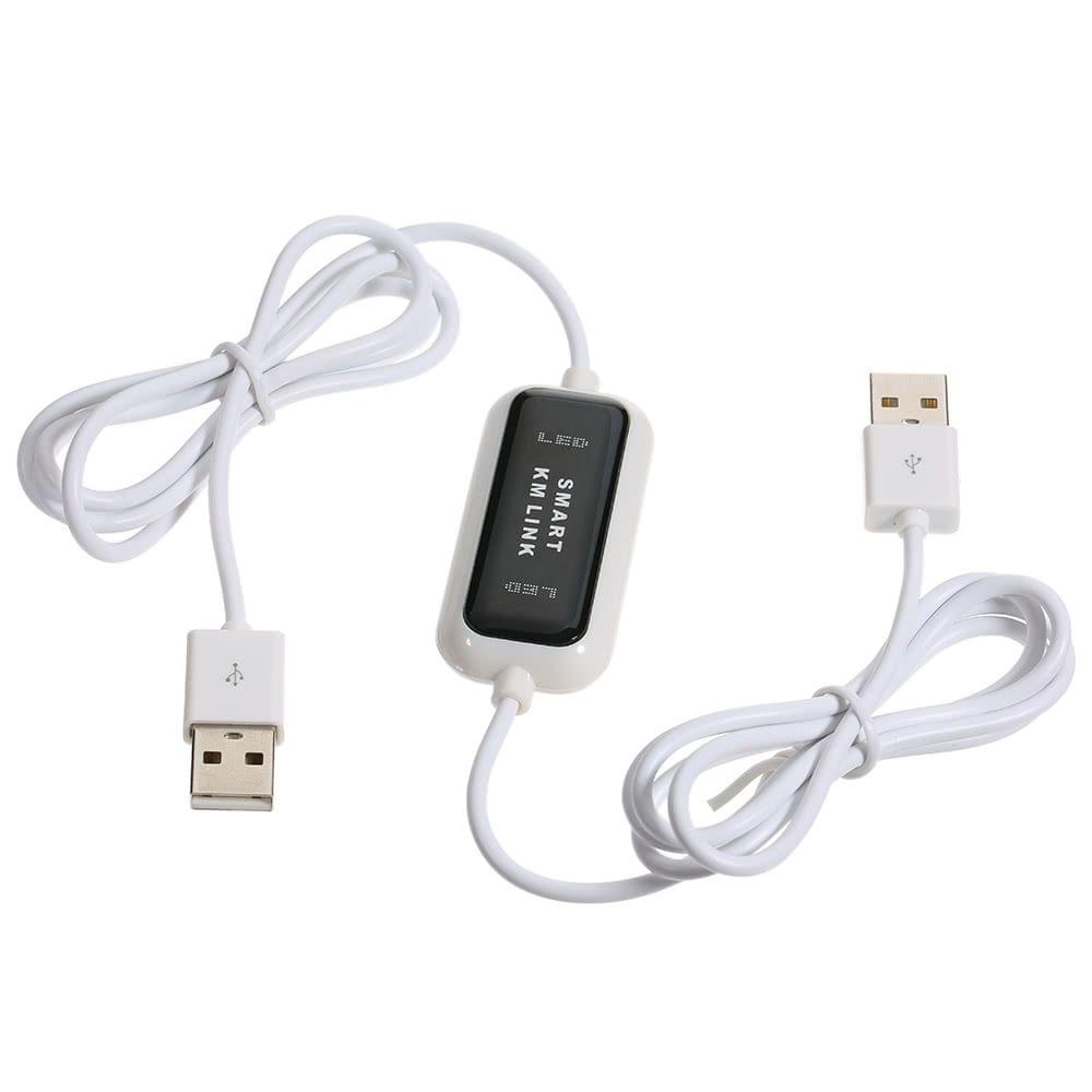 2 Port USB KM Keyboard Mouse Switch File Data Transfer Share Link Cable
