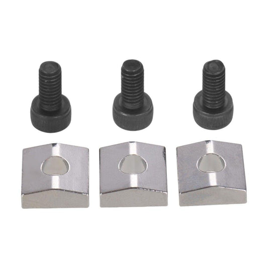 Electric Guitar Tremolo Bridge String Locks Strings Locking System Metal Nut Block & Clamp Hex Screws Guitar Parts Accessories, Pack of 3 Sets