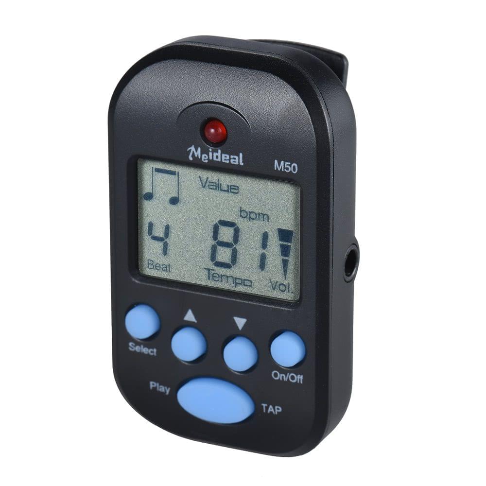 Professional Clip on Digital Beat Tempo Metronome LCD Screen Lightweight & Mini for Violin Guitar Bass Musical Instrument Black