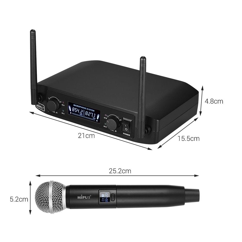 Professional VHF Wireless 10 Channels Digital Microphone System with Two Handheld