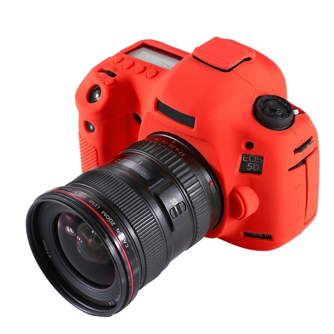 PULUZ Soft Silicone Protective Case for Canon EOS 5D Mark III / 5D3 (Red)