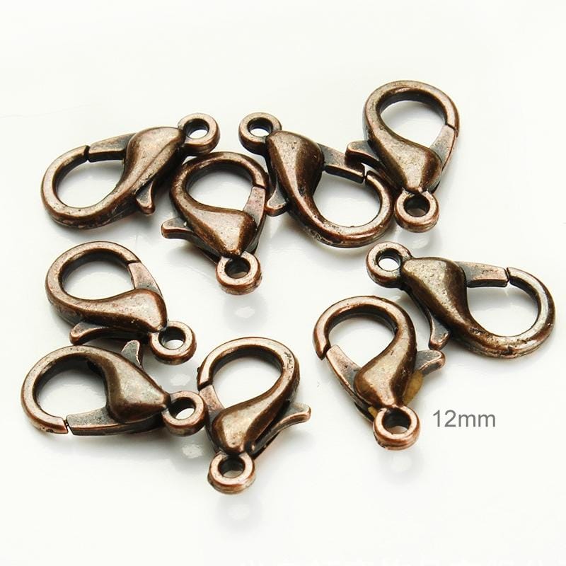 100 PCS 12mm DIY Jewelry Accessories High-quality Alloy Lobster Claw (Bronze)