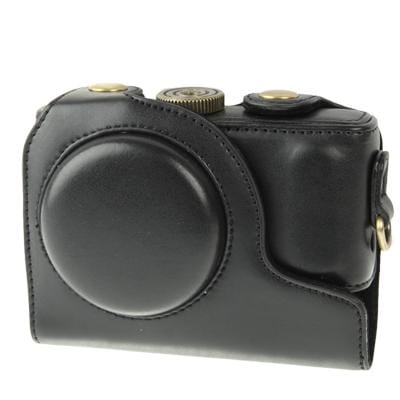 Leather Camera Case Bag for Nikon Coolpix P330 (Black)