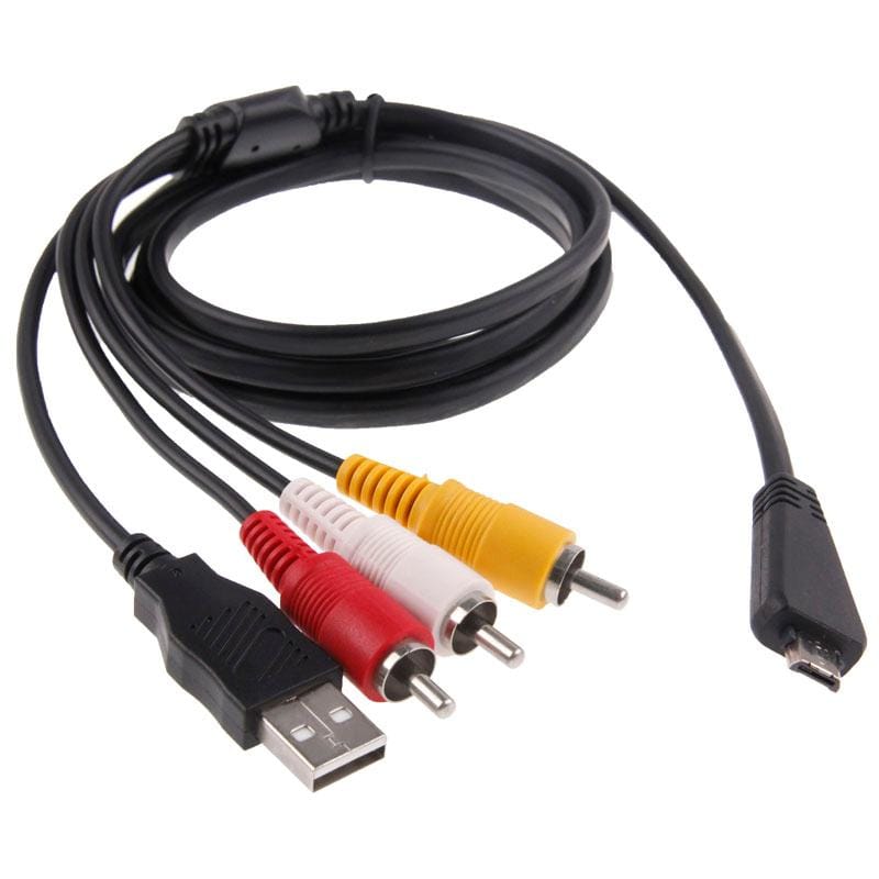 Digital Camera USB + AV Cable for Sony MD3 / DSC-W350 / W350D / W360 / W380, Length: 1.5m (Black)