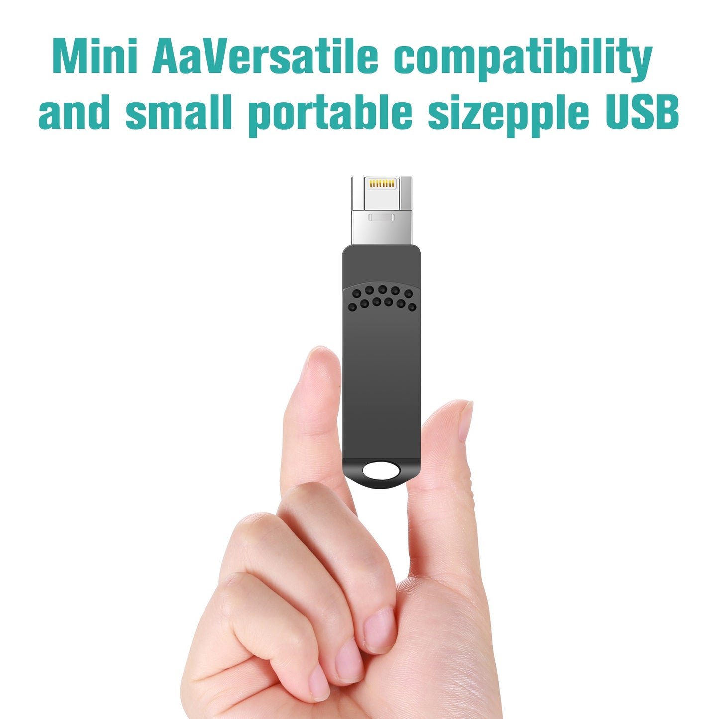 RICHWELL 256GB Swivel Memory Stick, Type C/Lightning/USB 3 in 1 Thumb Drive USB 3.0 Flash Drive - Silver
