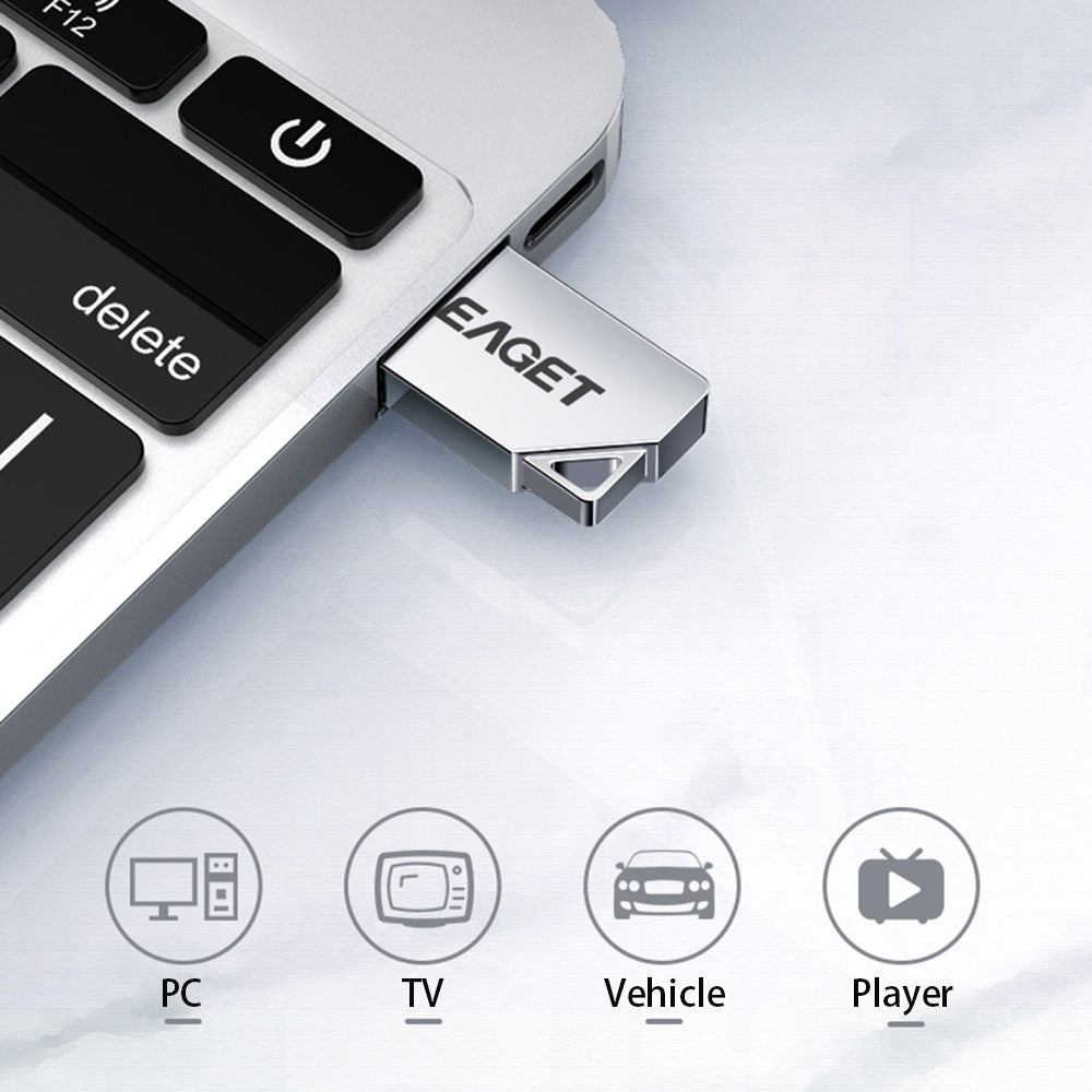 Eaget U8M 64G USB 2.0 Portable Thumb Drive USB Drive Memory Stick Storage with Keychain
