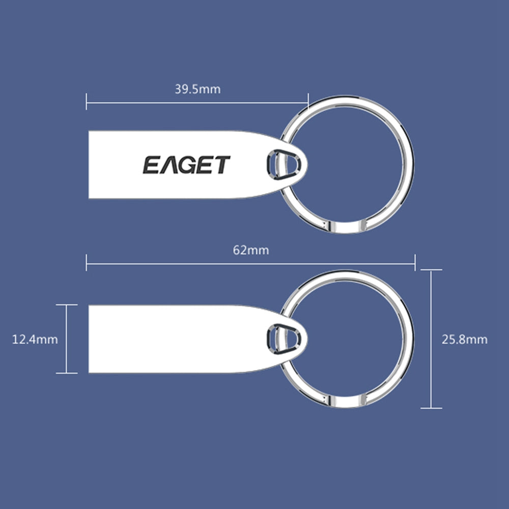 Eaget U3 8G USB Flash Drive Compact Size USB 2.0 Memory Stick with Hanging Ring for Laptop, TV, Car Audio
