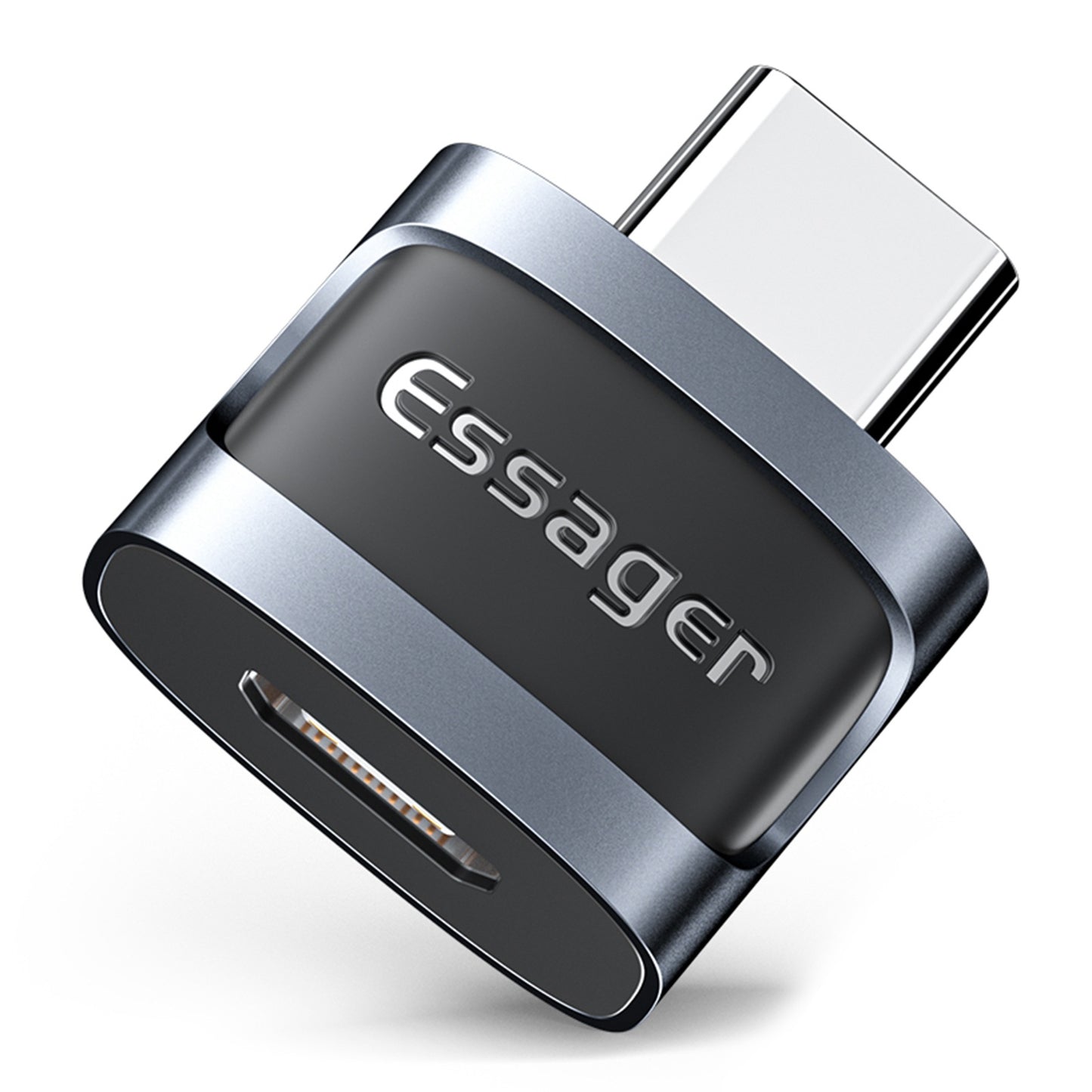 Essager Micro USB Female to Type-C Male USB2.0 Data Transfer Charging OTG Adapter - Blue