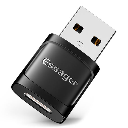 Essager Type-C Female to USB Male 5Gbps USB3.0 Data Transfer Charging Connector OTG Adapter - Black