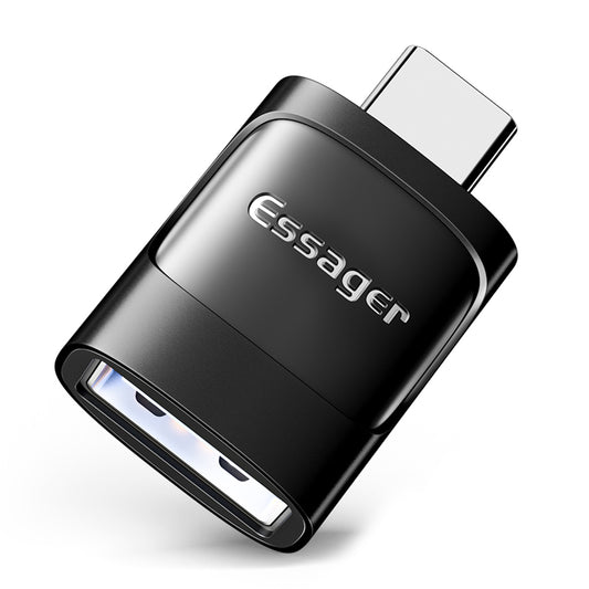 Essager USB Female to Type-C Male USB3.0 5Gbps Data Transmission Charging Connector OTG Adapter - Black