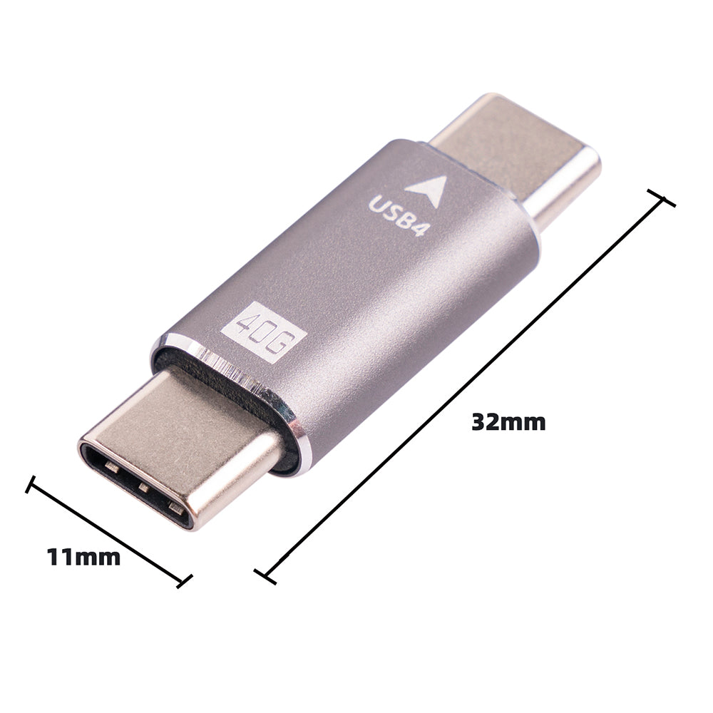 3705-13 40Gbps USB 4.0 Type-C Adapter USB C Male to Male Data Sync Converter Extension Cable Connector for MacBook Pro Air Dell Thunderbolt