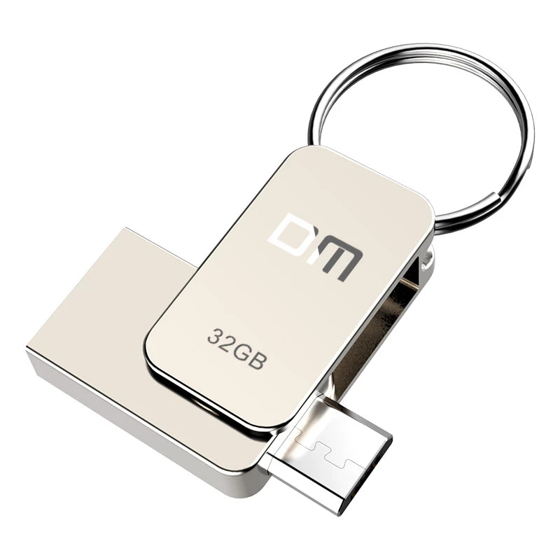 DM PD020 32GB USB Flash Drive Micro USB + USB2.0 Metal OTG Pendrive High Speed USB Memory Stick U Disk