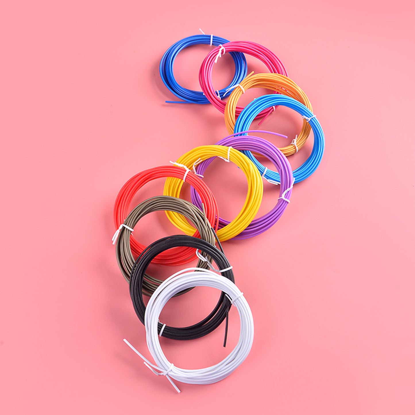 10 Rolls Various Color Kids 3D Printing Materials 5m 1.75mm Diameter Low Temperature PCL Filament for 3D Printing Pen - Random Color