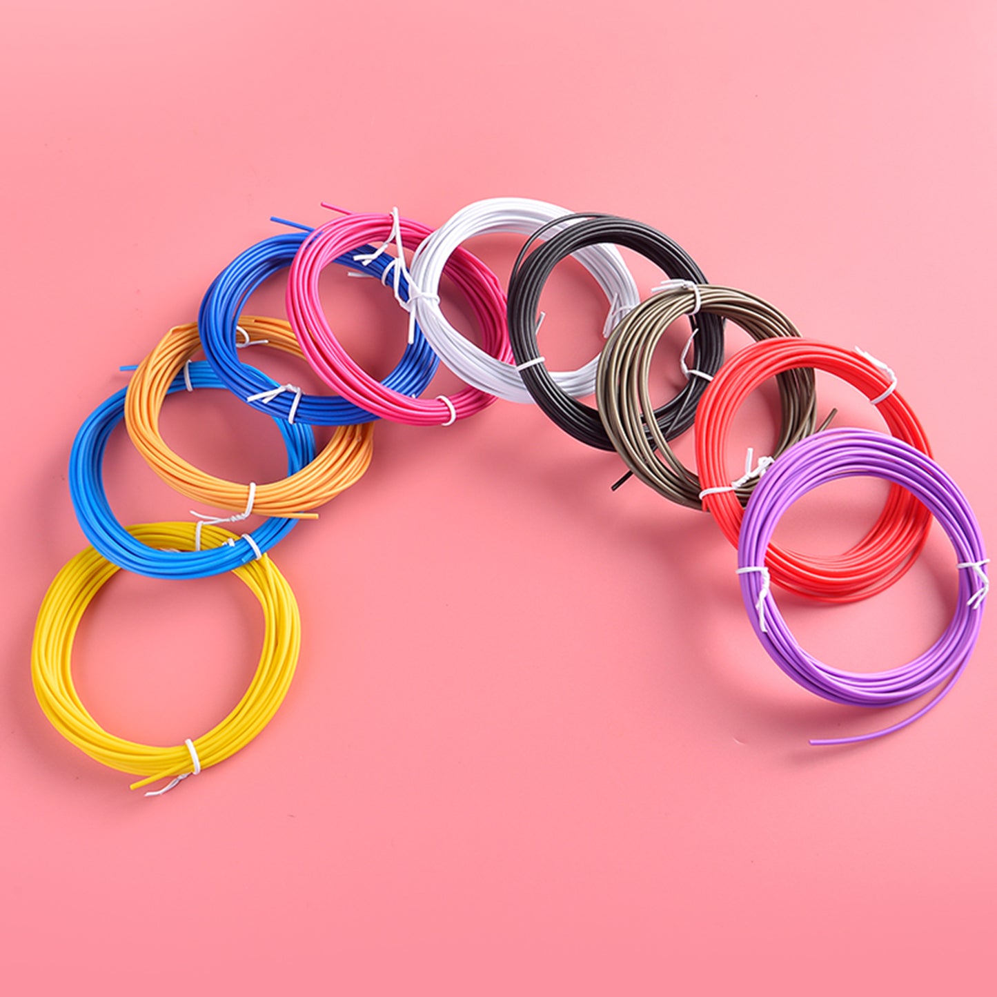 10 Rolls Various Color Kids 3D Printing Materials 5m 1.75mm Diameter Low Temperature PCL Filament for 3D Printing Pen - Random Color