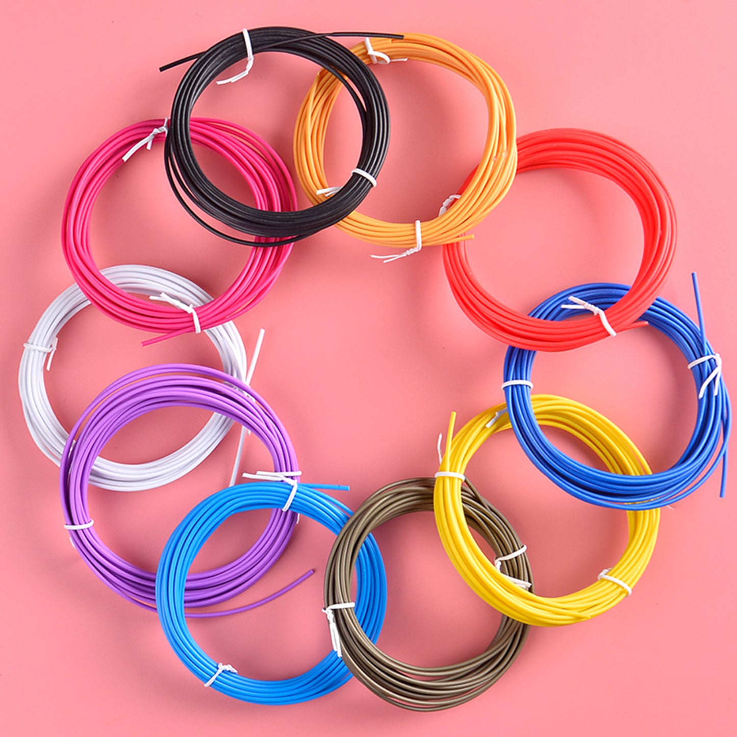 10 Rolls Various Color Kids 3D Printing Materials 5m 1.75mm Diameter Low Temperature PCL Filament for 3D Printing Pen - Random Color