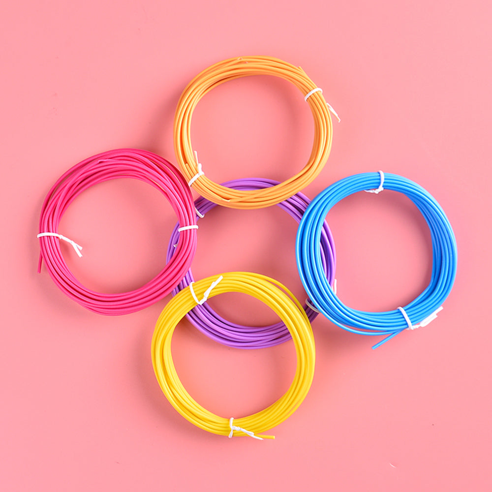 5 Rolls Various Color 5m 1.75mm Diameter Kids 3D Printing Materials Low Temperature 3D Printing Pen PCL Filament - Random Color