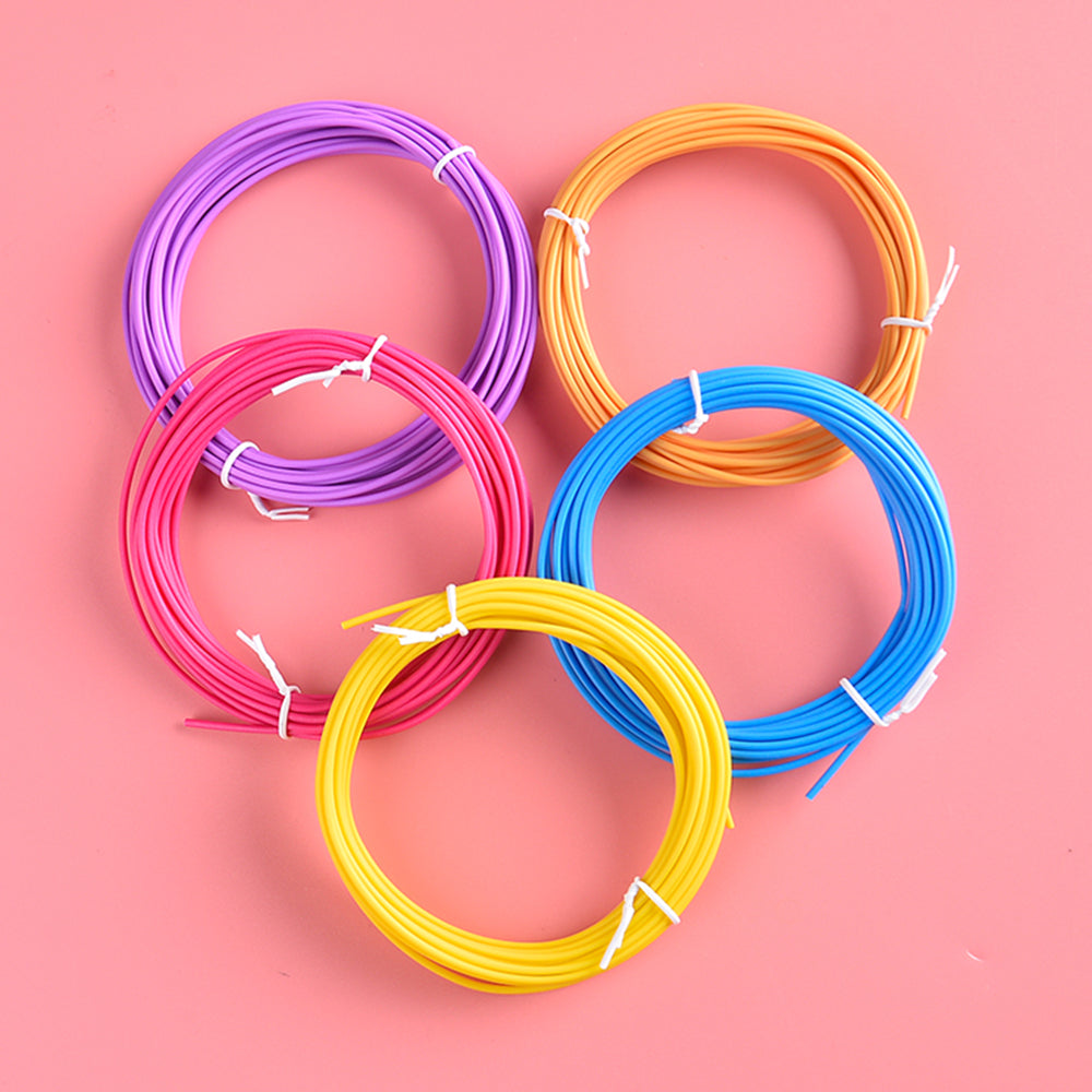 5 Rolls Various Color 5m 1.75mm Diameter Kids 3D Printing Materials Low Temperature 3D Printing Pen PCL Filament - Random Color