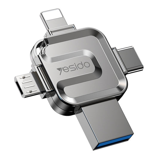 Uniqkart FL15 16GB U Disk USB3.0 Flash Drive 4-in-1 Memory Stick for iOS Android Phone Tablet PC