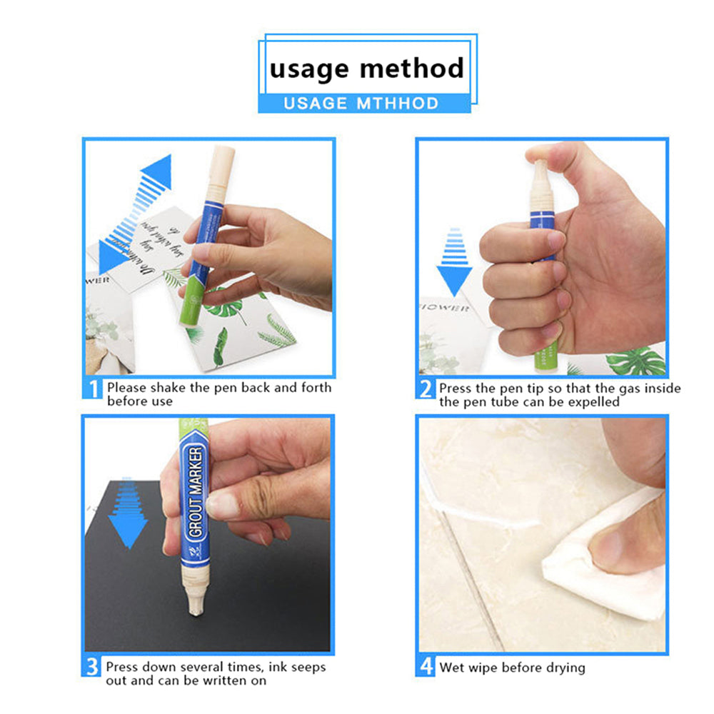 Tianyi Tile Marker Grout Pen Wall Seam Pen for Tiles Floor Bathroom Decontamination Seam Repair Tool - Black