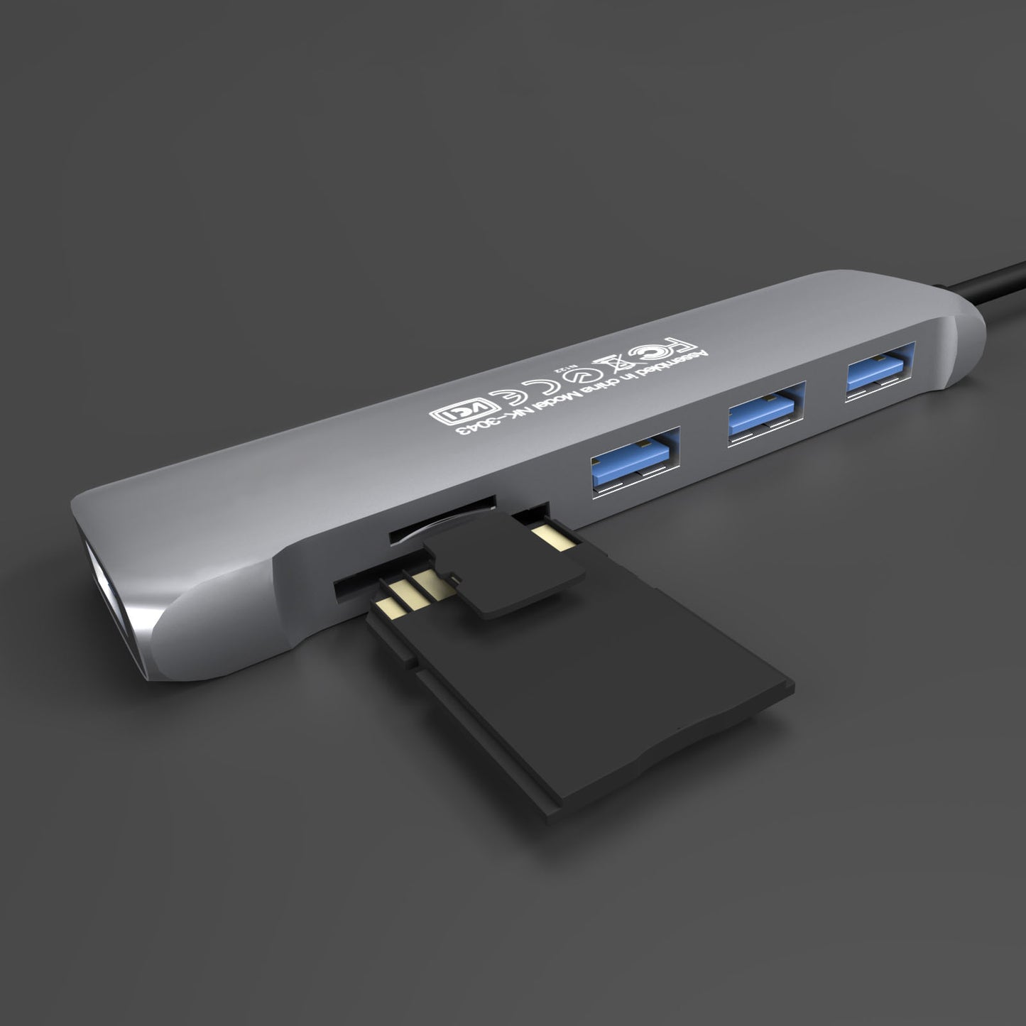 NK-3043 6 in 1 Type-C Hub USB 3.0 Docking Station TF Card Reader for iPad Pro MacBook Air Pro