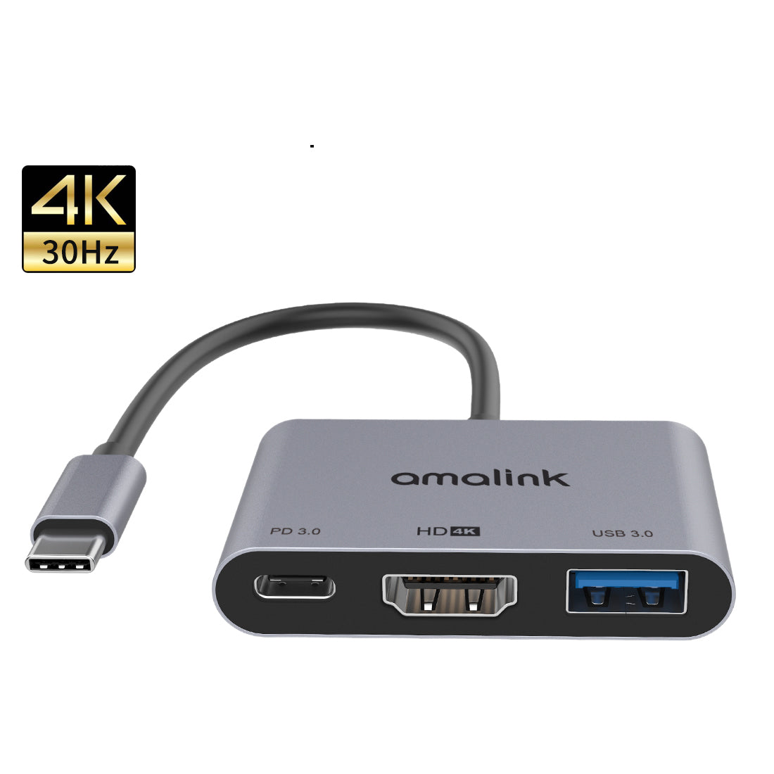 AL-9175D Type C to HDMI + USB 3.0 + PD 3.0 Adapter Multi-port Hub