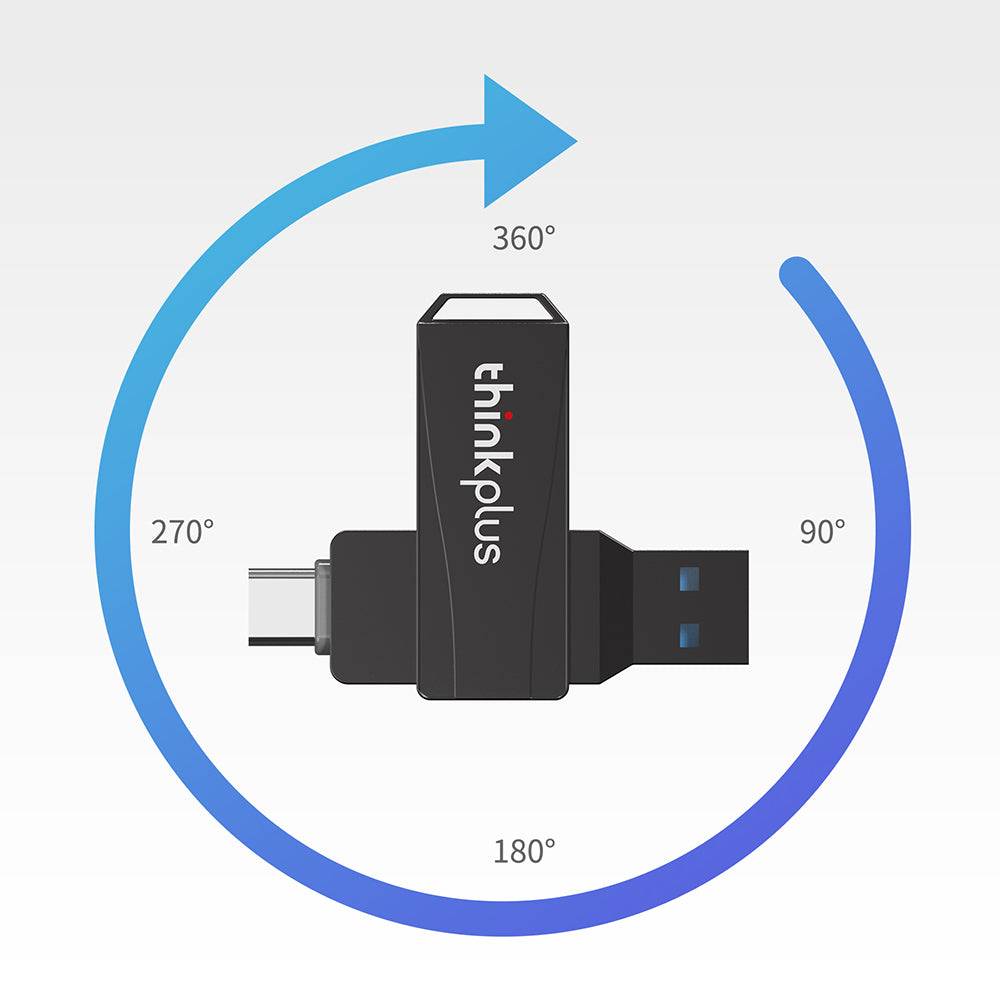 Lenovo Thinkplus MU252 256GB USB / Type-C Rotating Zinc Alloy U-Disk Memory Stick High Speed USB-C 3.1 Flash Drive