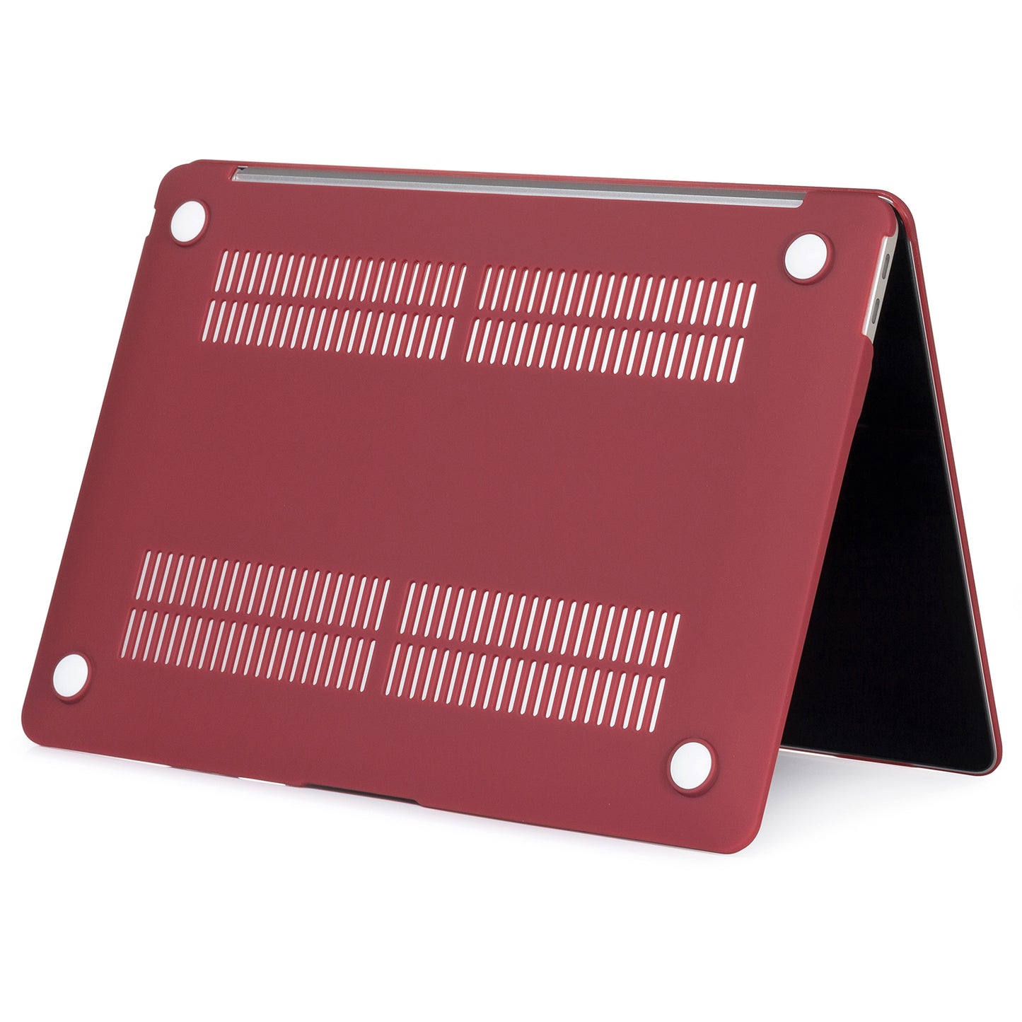 Matte Plastic Front and Back Protective Shell for MacBook Air 13&quot; (2020) - Wine Red