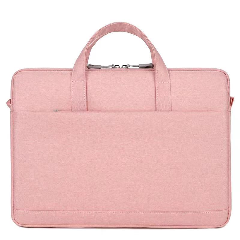 Series Universal Oxford Cloth + Polyester Soft Liner Laptop Sleeve Notebook Carrying Bag Pouch with Shoulder Strap for 14 - 14.6-inch Laptop - Pink