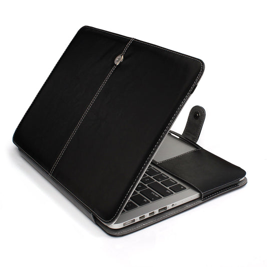 High-quality Shockproof Laptop Sleeve PU Leather Cover for MacBook Pro 14.2inch 2021 (A2442) - Black