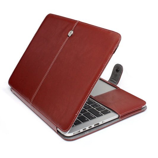 High-quality Shockproof Laptop Sleeve PU Leather Cover for MacBook Pro 14.2inch 2021 (A2442) - Brown