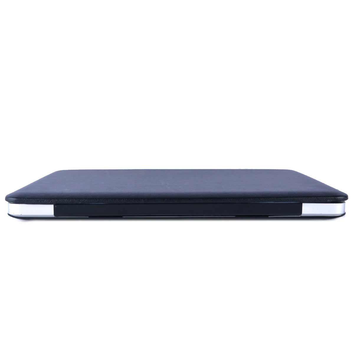 Anti-scratch PU Leather Coated PC Protective Case with Hollow-out Bottom for MacBook Air 13.3-inch (A1932/A2179/A2337) - Black